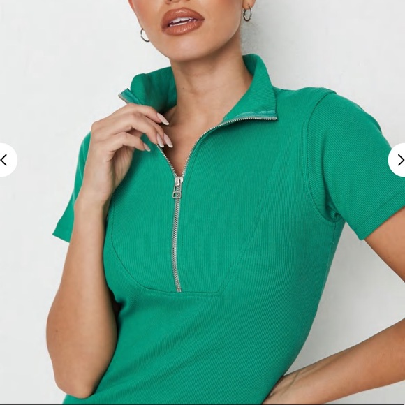 XS Kelly green polo dress with zipper - Picture 3 of 5